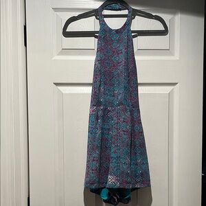 Forever 21 Blue and Purple Patterned Jumpsuit